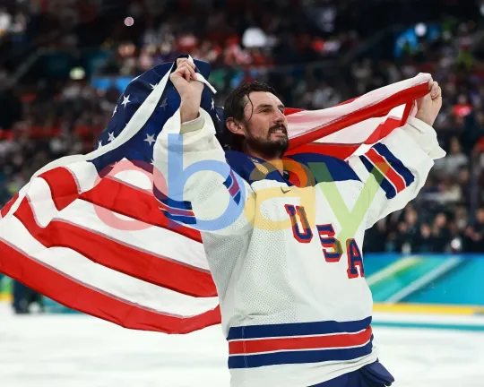 Connor Hellebuyck 2026 Olympics Gold Team USA Flag Winnipeg Jets NHL