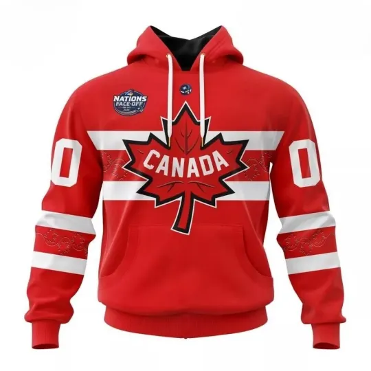 Discover Canada National Ice Hockey Team 4 Nations Face-Off 2025 Hoodie