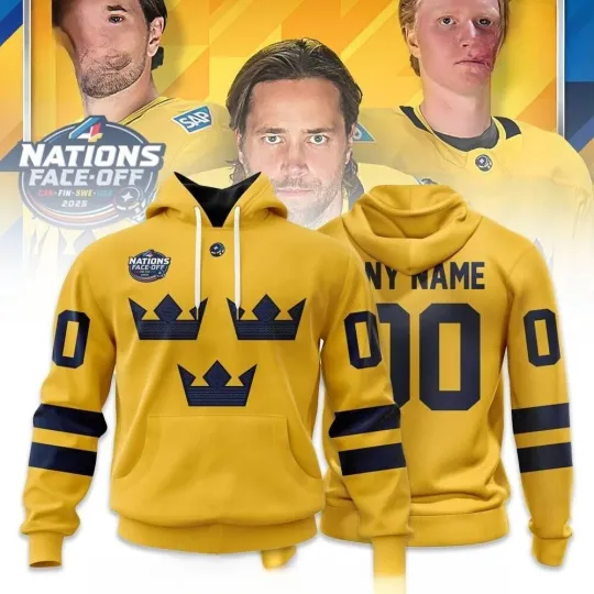 Discover Sweden National Ice Hockey Team 4 Nations Face-Off 2025 Limited Hoodie