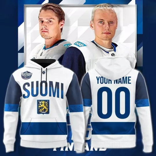 Discover Finland National Ice Hockey Team 4 Nations Face-Off 2025 Hoodie
