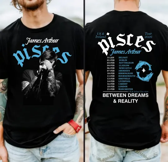 Discover World Tour Dates 2026 T-Shirt Pisces Era Graphic Double Sided T-Shirt for Pop Singer Fans