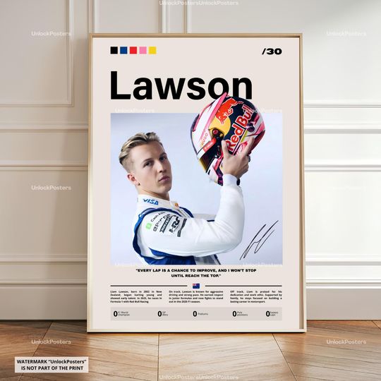 Discover Liam Lawson Poster, Lawson Racing Bulls, Framed Racing Bulls F1 Print, Motorsport Grand Prix Decor, Car Racing Artwork, Lawson Wall Art