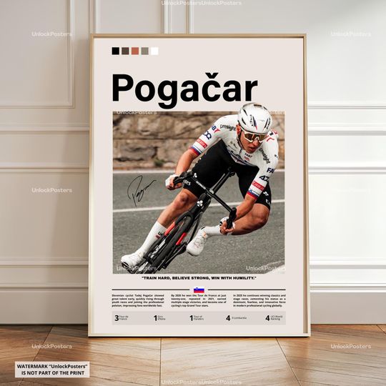 Discover Tadej Pogaar Poster, Pogaar Cycling Posters, Framed Pogaar Art, Cycling Decor, Tour De France Poster, Giro D'Italia Poster, Cyclist Print