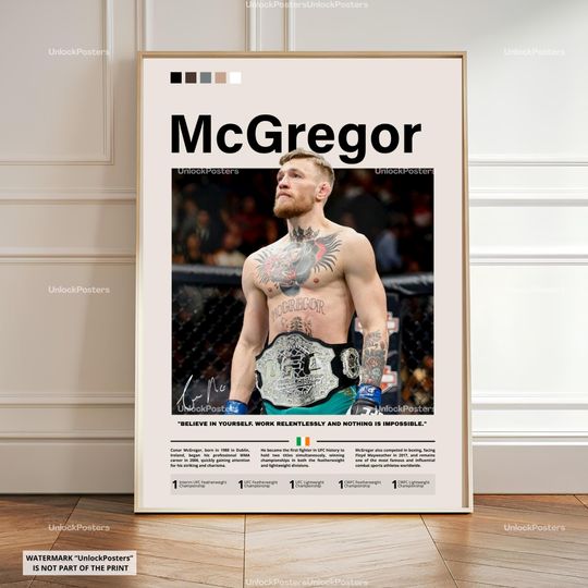 Discover Conor McGregor Poster, McGregor Print Wall Art, Notorius Decor, UFC Legend Poster, UFC Print Gift Idea, McGregor UFC Fan Gift, McGregor Png