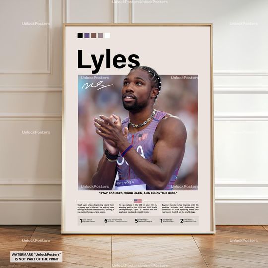 Noah Lyles Poster, Noah Lyles Artwork, Lyles Print, Track And Field Poster, Sprinter Wall Decor, Lyles Fan Gift, Athlete Sport Print