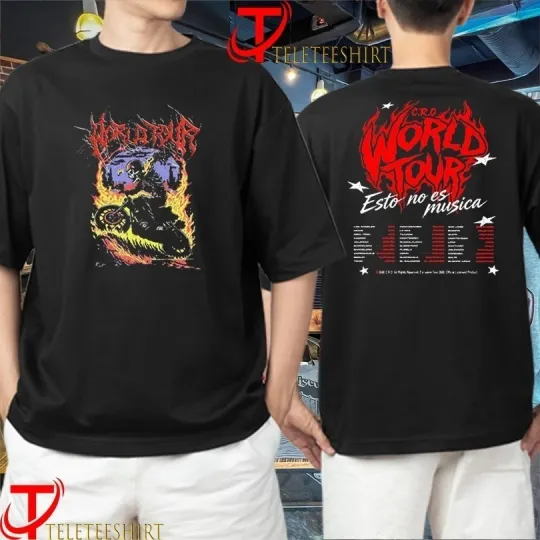 Discover CRO Esto No Es Musica Tour 2026 Preventa Camiseta Wt Fuego Skeleton T-Shirt