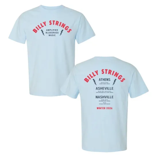 Discover Billy Strings Winter Tour 2026 February Amplified Bluegrass EXCLUSIVE T-shirt