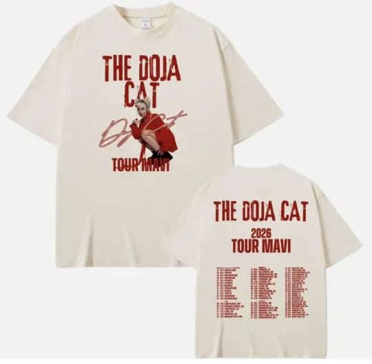 Discover Singer The Doja Cat 2026 Tour Mavi Unisex T-shirt