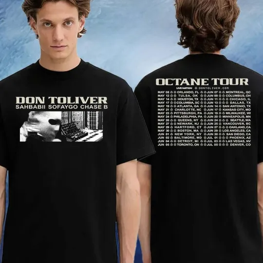 Discover Don Toliver Merch Poster Octane Tour 2026 Schedule With SahBabii Sofaygo T-Shirt