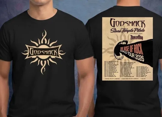 Discover Godsmack The Rise Of Rock World Tour 2026 Schedule Two Sided Unisex T-Shirt