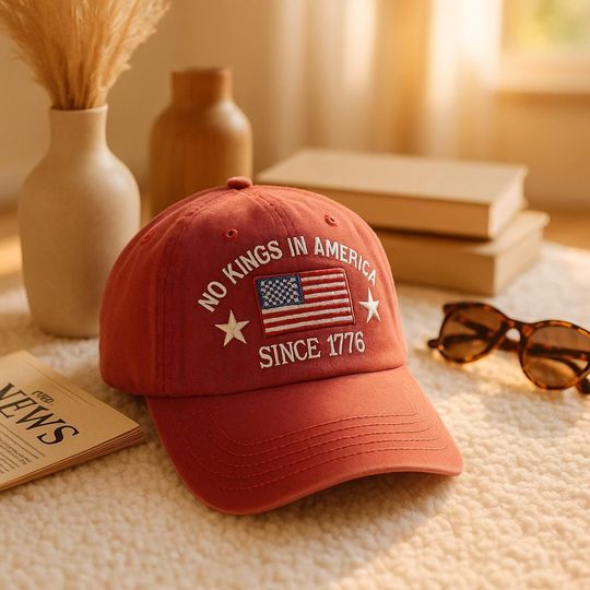 Discover No Kings In America Embroidered Hat: Anti-MAGA Protest Baseball Cap