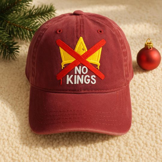 Embroidered 'No Kings' Hat, Political Protest Cap