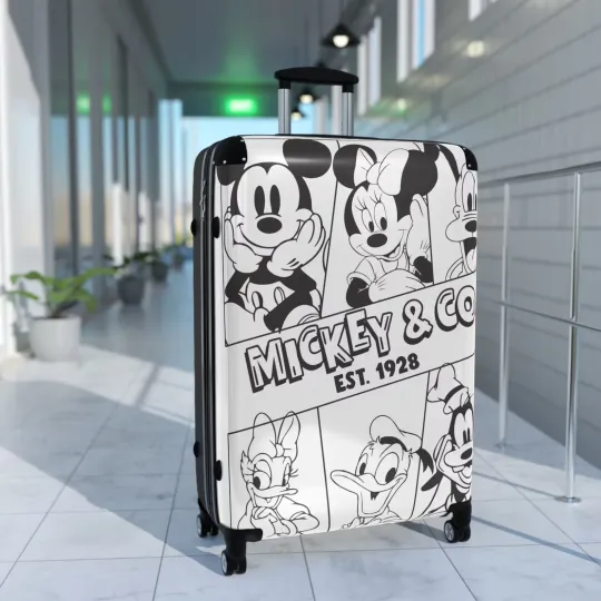 Disney Inspired Mickey Luggage, Disney Suitcase, Gift For Cartoon Lovers