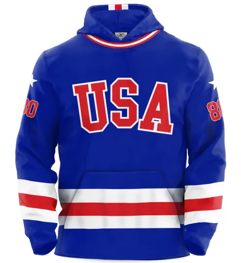 USA Hockey Miracle on Ice 1980 Royal Blue Youth Hoodie