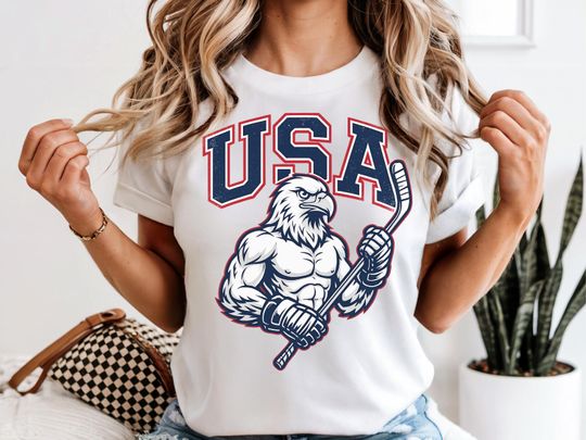Discover USA Ice Hockey Eagle PNG SVG, Patriotic Hockey Lover Tee, American Eagle Ice Hockey Team Support Sports Fans Graphic Digital Download
