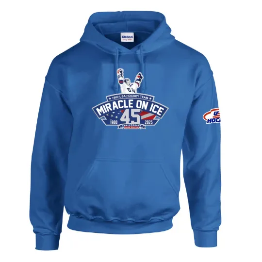 Discover 1980 Miracle on Ice 45th Anniversary (1980-2025) Hoodie - Blue