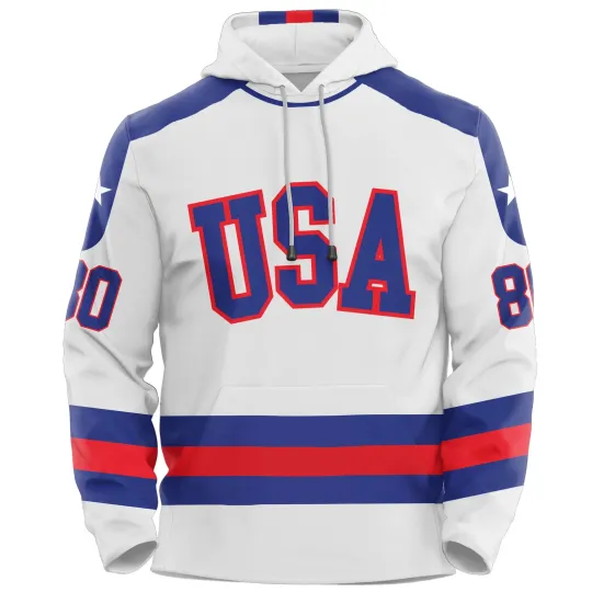 Discover USA Hockey Miracle on Ice 1980 White Adult Hoodie