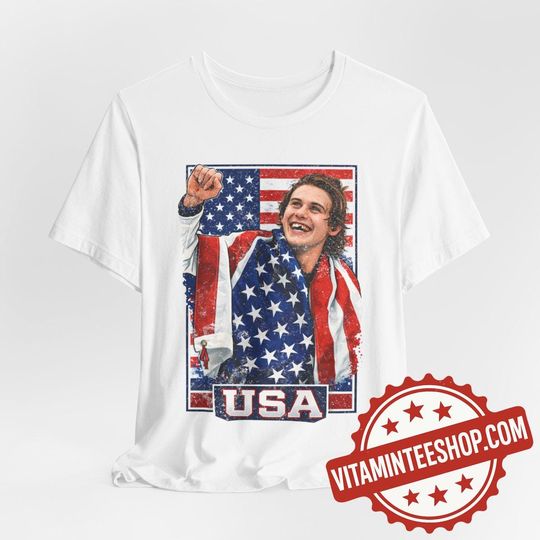 Discover USA Hockey shirt - Patriotic hockey fan tee - Team USA inspired graphic t shirt - american hockey pride gift - Jack Hughes - Olympics