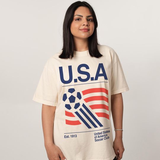 Discover 90s United States Soccer Shirt, Retro USA Team Graphic Tee