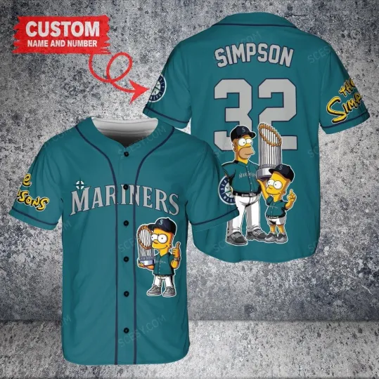 The Simpsons Boys Baseball Jersey Marlins