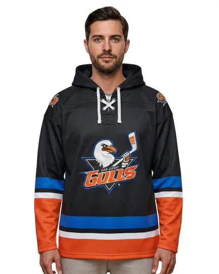 San Diego Gulls Hockey Embroidered Lace Hoodie