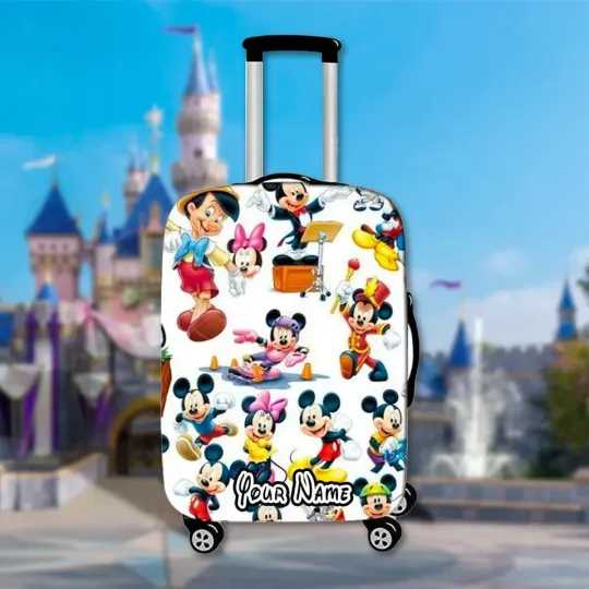 Discover Custom Mouse Luggage Cover, Cartoon Luggage Protector, Magic Kingdom Trip Gift