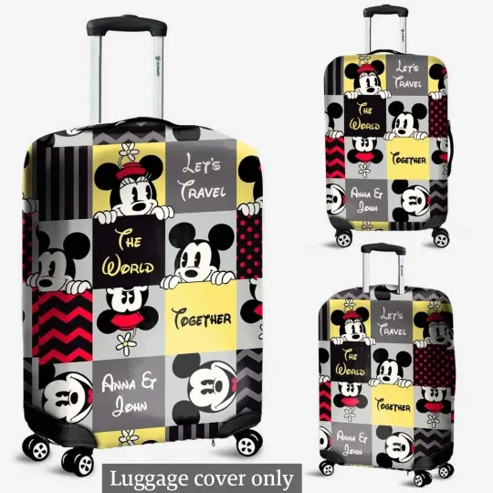 Personalized Mickey Minnie Couple Luggage Cover