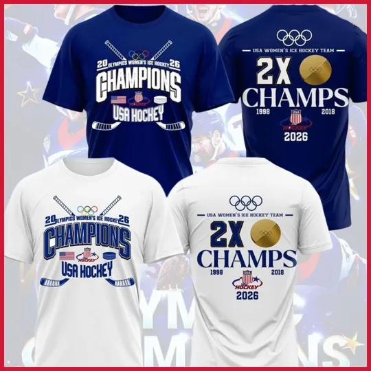 💯 USA Hockey 2026 Olympic Women ICE 2X Champions Logo Both Sided For Fans