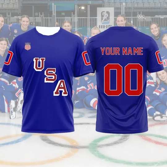 HOT! Team USA Hockey 2026 Classic AOP Gift Fan Made S-5XL