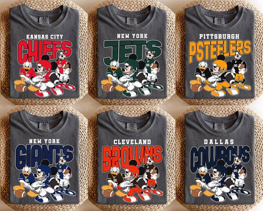 Discover Mickey & Friends Football Sweatshirt, Custom football Team Disney T-Shirt, All Teams Available