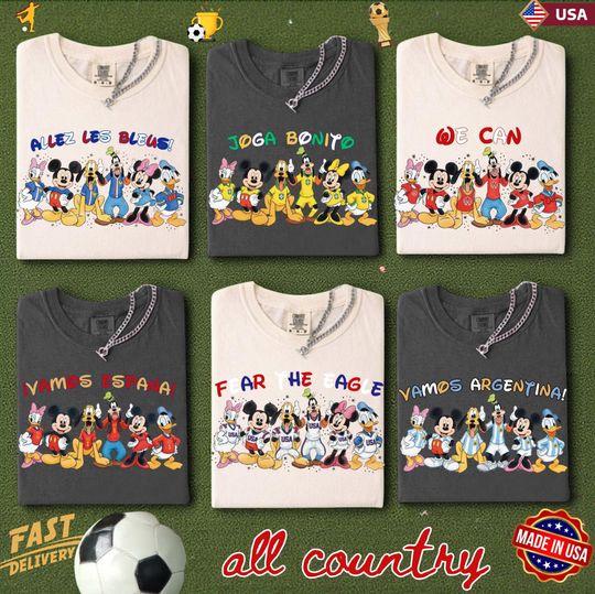 Discover Disney Football Shirt, Mickey and Friends Soccer Tee, Comfort Colors Mickey Minnie Soccer Shirt, Soccer cup 2026 T-Shirt, Mickey and Friends