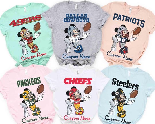 Discover Personalized Disney Mickey Mouse Costume Shirt, All Teams Available Football Matching Shirts, Custom Football Team, Disney Football tee