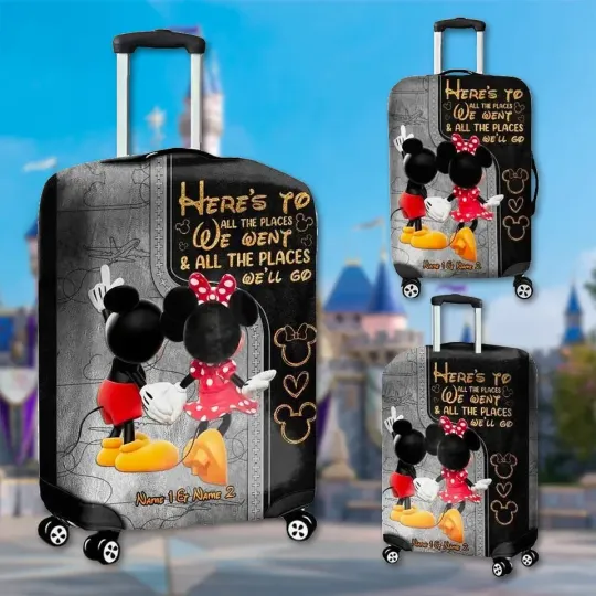 Discover Custom Mouse Luggage Cover, Cartoon Luggage Protector, Magic Kingdom Trip Gift