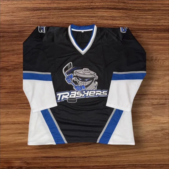 Discover Danbury Trashers Black Men's Hockey Jersey