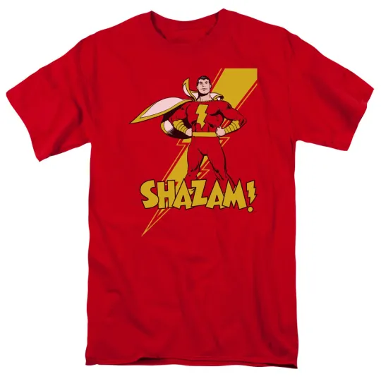 Discover Shazam Men’s T-Shirt DC Comics Superhero Lightning