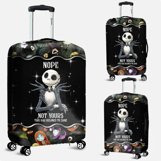 Discover Personalized Jack Skellington Luggage Suitcase Dust Cover Scratch Protector Gift