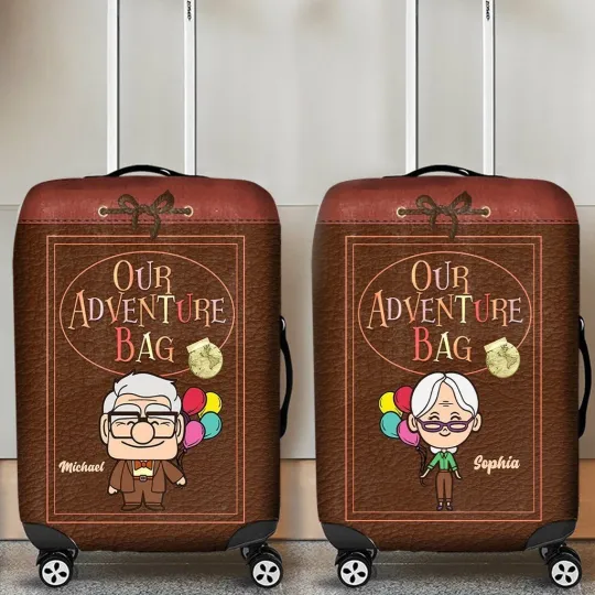 Discover Personalized Carl Ellie Couple Up Luggage Suitcase Dust Cover Scratch Protector