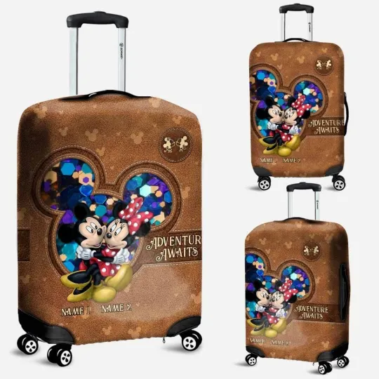 Personalized Mickey Minnie Couple Luggage Cover