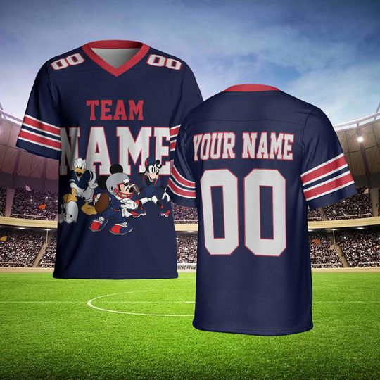 Discover Custom Disney Football Team Mickey and Friends Football Jersey, Disney Sport Team Matching Jersey, Football Fan Gifts
