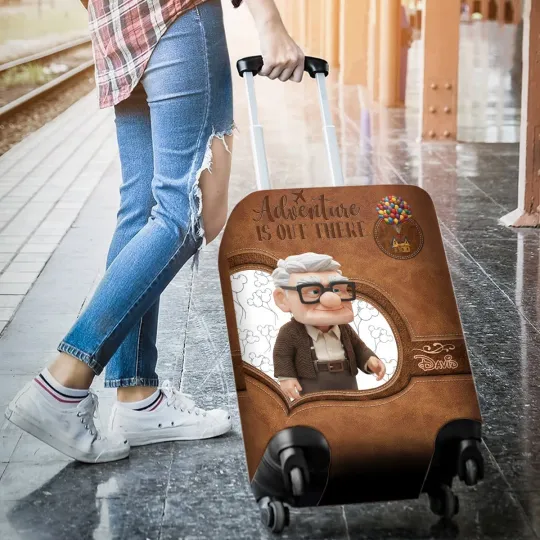 Discover Personalized Carl Ellie Couple Up Luggage Suitcase Dust Cover Scratch Protector