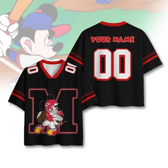 Discover Custom Mic-key Jersey Shirt, Custom Name Number Sports Tee, Cartoon Mouse Shirt, Dis-neyland Lovers Gift, Football Fan Outfit