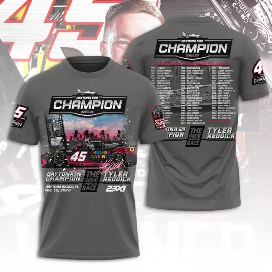 Discover Tyler Redick 2026 Daytona 500 Champion 3D T Shirt