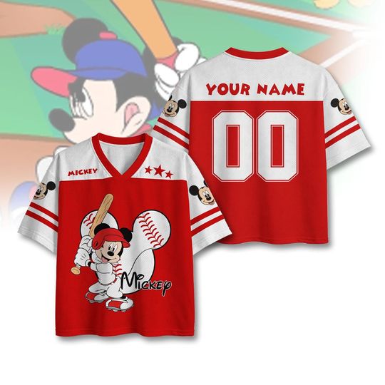 Discover Personalized MK Mouse Football Jersey, Cute Sports Tee, Cartoon Mouse Shirt, Dis-ney Trip Shirt, Magic Kingdom Gift
