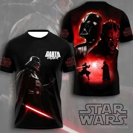 Discover Star Wars 50th Anniversary Darth Maul and Vader 3D T-Shirt Unisex Size LARGE