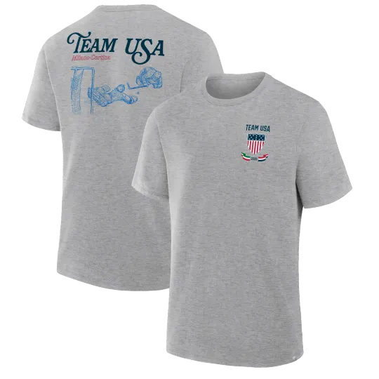 Discover Men's Gray Team USA 2026 Epic Sports Hockey T-Shirt