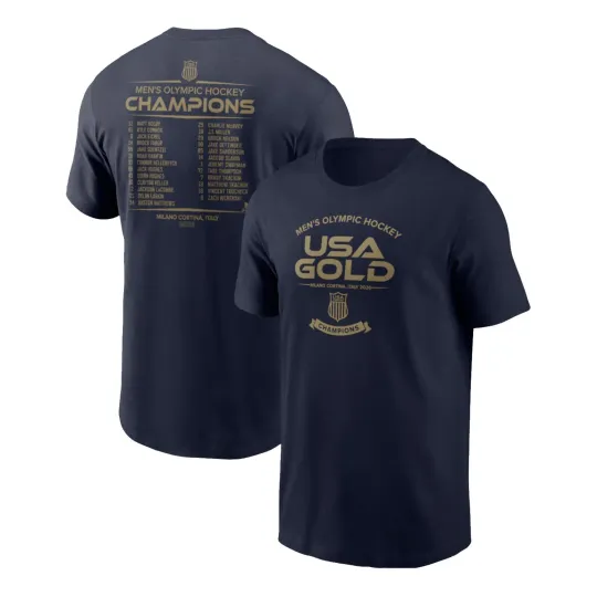 USA Hockey 2026 Winter Olympics Gold Medal Roster T-Shirt Size S-3XL