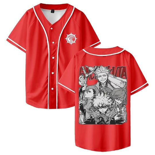 Discover Dark Anime Graphic Baseball Jersey, Manga Streetwear Unisex Shirt
