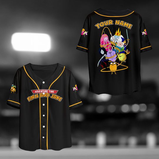 Discover Cartoon Adventure Baseball Jersey, Retro Anime Sports Shirt, Personalized Name Streetwear Top