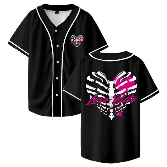 Discover Love Bite Gothic Baseball Jersey Emo Streetwear Top