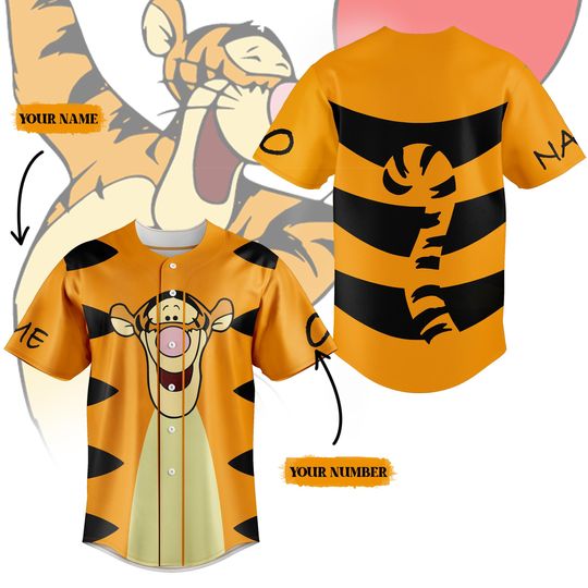 Discover Cartoon Tiger Baseball Shirt, WDW Character Tee, Magic Kingdom Outfit, Cute Kid Birthday Gift, Personalized Baseball Jersey